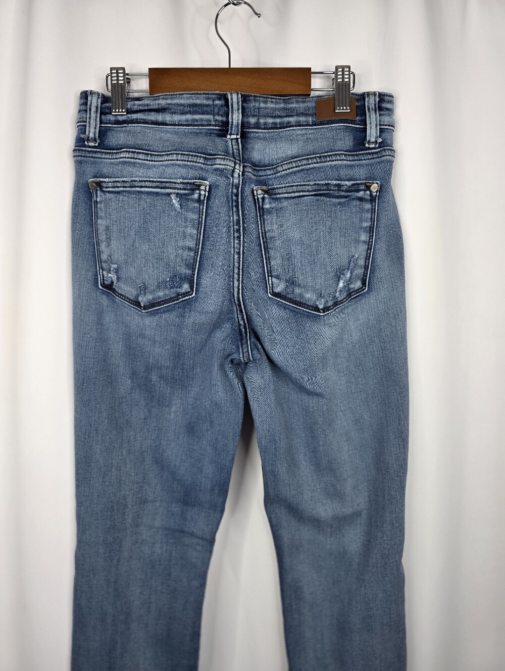 Judy Blue Skinny Fit Size 3/26 Distressed Raw Hem Button Fly Stretch Denim Jeans - Picture 12 of 16